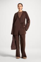 Midi skirt with gathered waistband