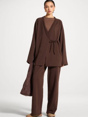 Midi skirt with gathered waistband